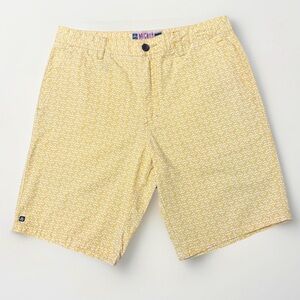 MICROS Trianglar Printed Yellow Bermuda Shorts Mens Size 32 Beach Surf